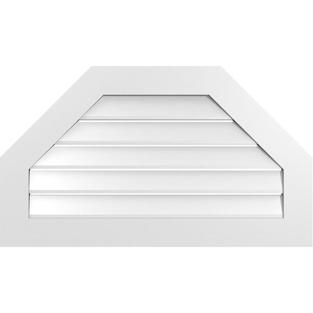 Ekena Millwork Octagonal Top Surface Mount PVC Gable Vent: Functional, w/ 3-1/2"W x 1"P Standard Frame, 38"W x 22"H GVPOT38X2201SF